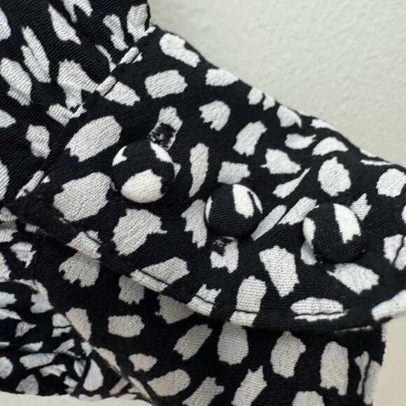 Talbots Women’s Faux Wrap Blouse Size XL Black White Long Sleeve New - Picture 7 of 9